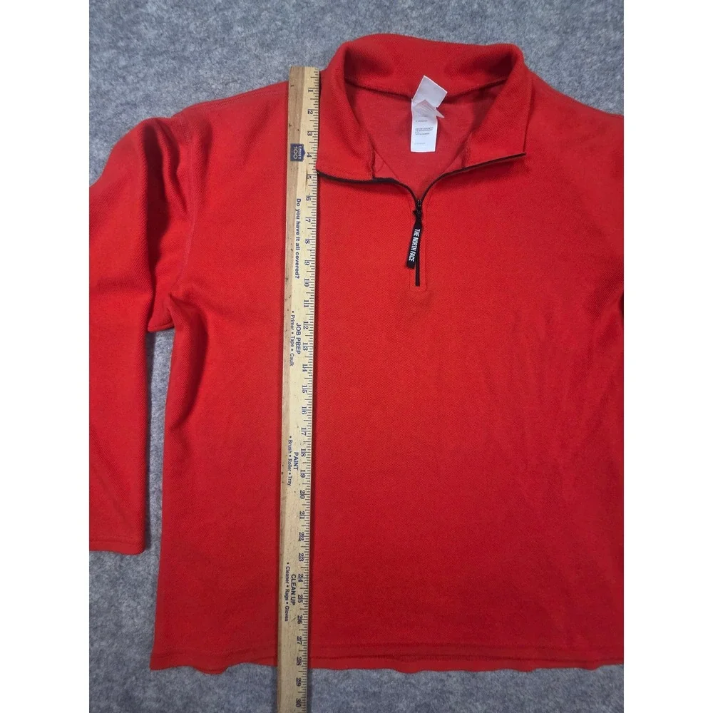 The North Face Mens Red Quarter Zip Fleece Pullover A579 Size XL